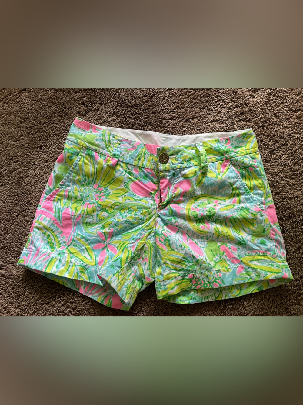 Lilly Pulitzer Floral Printed Women's Shorts in Pink, Green & Light Blue
